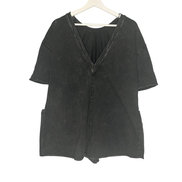 Free People movement Hot Shot Tee Romper XS washed black NWOT - Picture 6 of 14